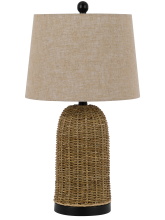 CAL Lighting BO-3207TB - 24 In. Height Wicker Corn Leaf Table Lamp