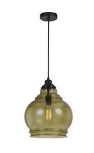 CAL Lighting FX-3671-1 - 12.25" Height Glass Pendant in Amber Finish and 72" Cord