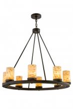 Meyda White 172274 - 36"W Loxley Jadestone 8 LT Chandelier