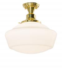 Meyda White 172978 - 16" Wide Revival Schoolhouse W/Traditional Globe Flushmount
