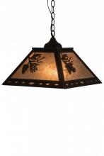 Meyda White 182082 - 16" Square Balsam Pine Pendant