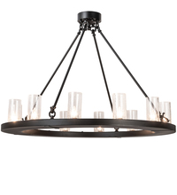 Meyda White 210263 - 42" Wide Loxley 12 Light Semi-Flushmount