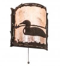 Meyda White 220796 - 9" Wide Loon Left Wall Sconce