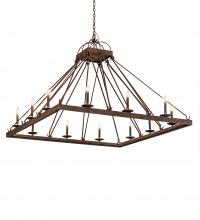 Meyda White 234209 - 60" Square Retreat 12 Light Chandelier
